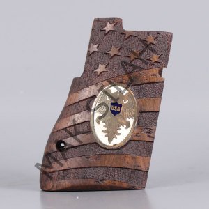 Desert Eagle Sarı Metal Kartal USA Mineli Ceviz Ahşap Silah Kabze