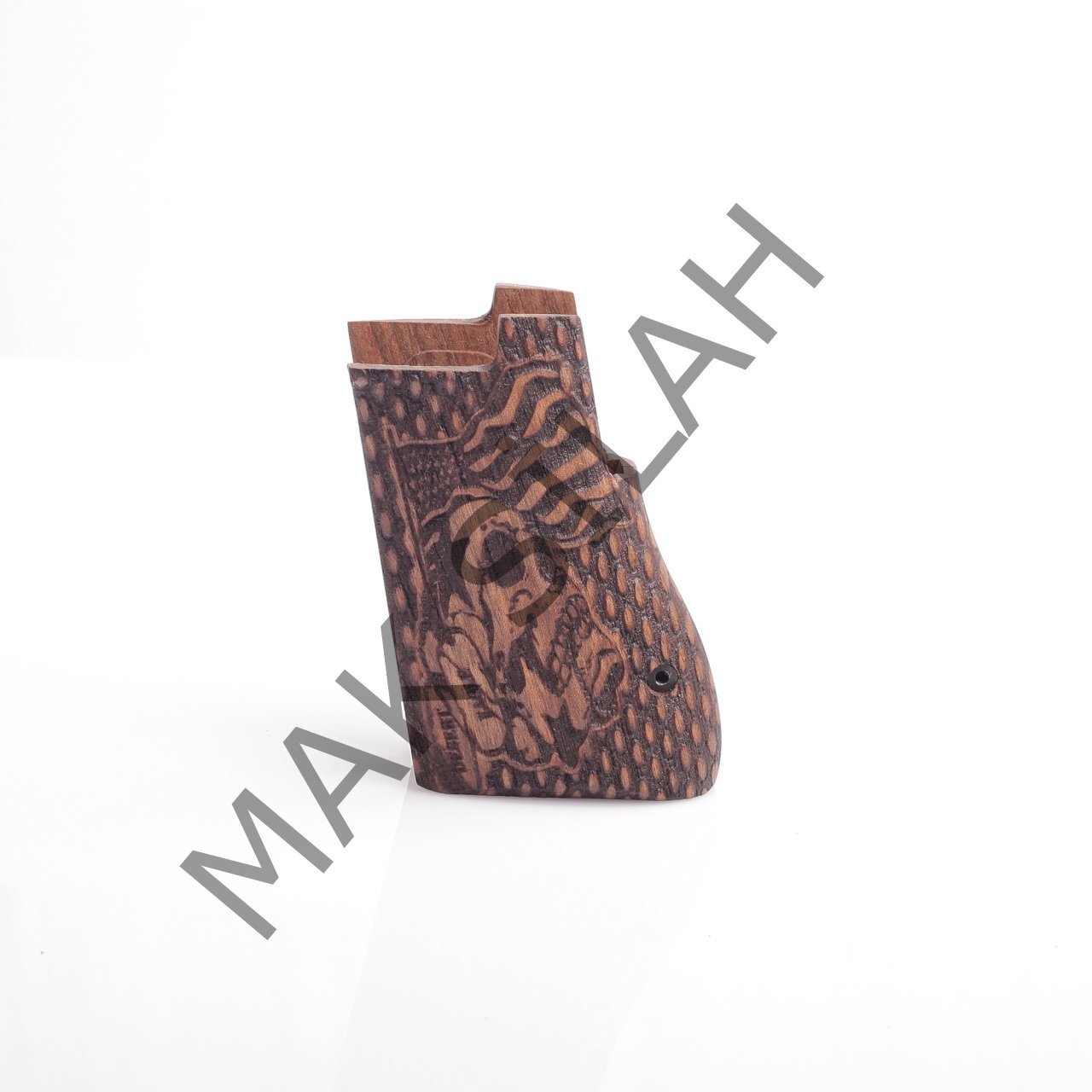 Desert Eagle Amerikan Bayraklı Kuru Kafa Damla Motif Ceviz Ahşap Silah Kabze