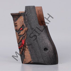 Desert Eagle Joker Kırmızı Göz Ağız Ceviz Ahşap Silah Kabze