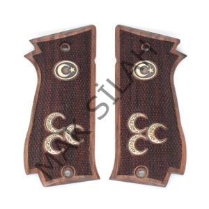 Sar Arms K2 45 Sarı Metal Arma Hilal Nokta Motif Ceviz Ahşap Silah Kabze