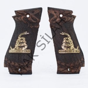 Sarsılmaz K 245 Sarı Metal Yılan Yazı Ceviz Ahşap Silah Kabze