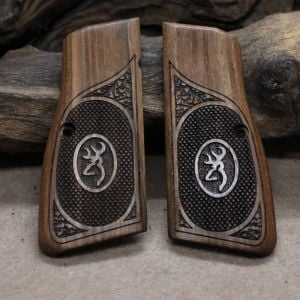 Browning Hp Arma Geyik Nokta Ceviz Ahşap Silah Kabze