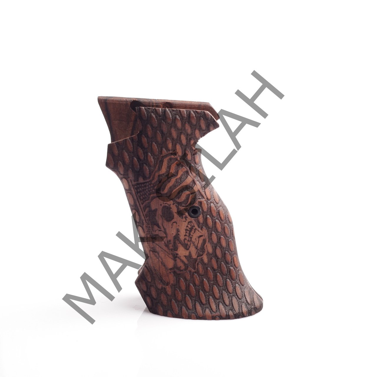 Sig P 210 Atış Kuru Kafa Damla Motif Ceviz Ahşap Silah Kabze