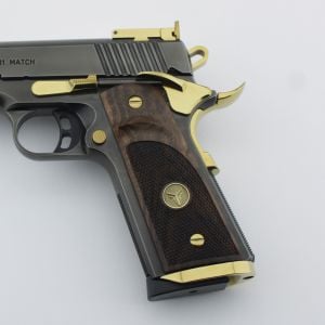 Yavuz 1911 Sarı Metal Kurt Nokta Brown Ceviz Ahşap Silah Kabze