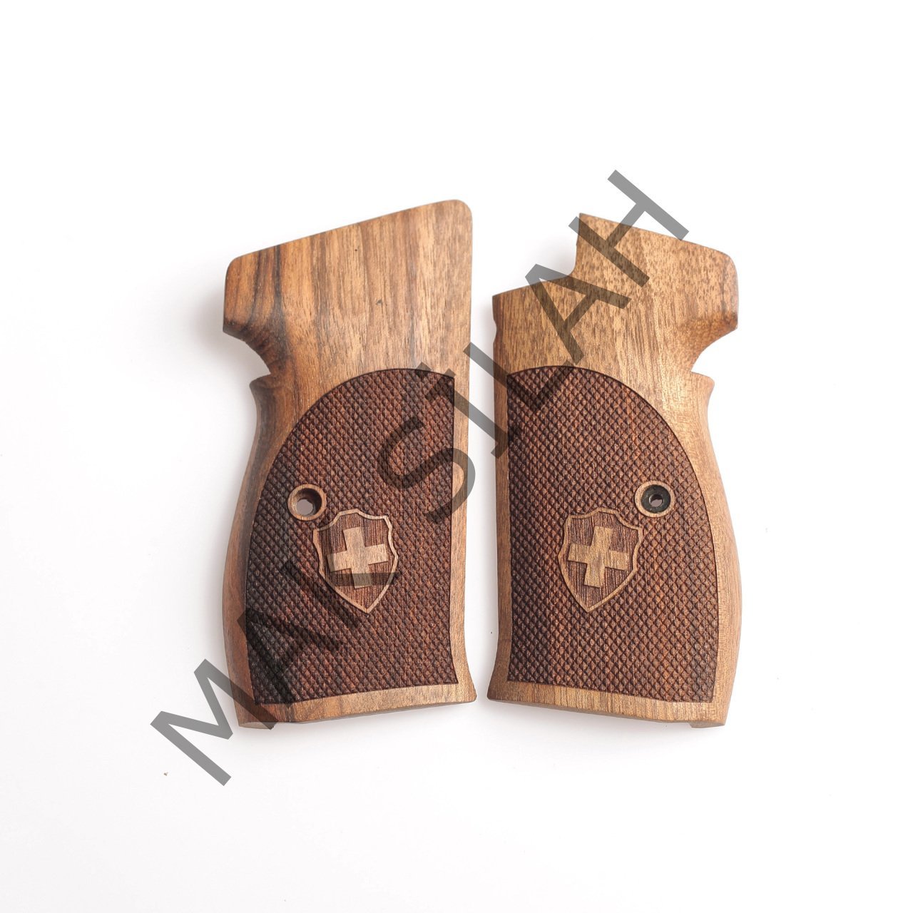 Sig P 210 Halkasız Klasik Haç Baklava Motif Ceviz Ahşap Silah Kabze