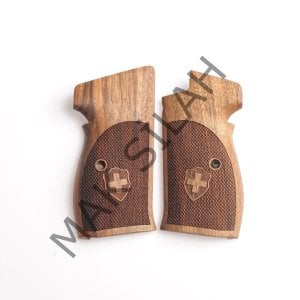 Sig P 210 Halkasız Klasik Haç Baklava Motif Ceviz Ahşap Silah Kabze