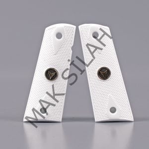 Yavuz 1911 Beyaz Metal Kurt Nokta Motif Akrilik Silah Kabze