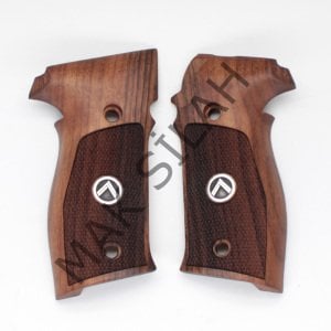 Sig Sauer P 226 Sarı Metal Bumerang Baklava Motif Ceviz Ahşap Silah Kabze