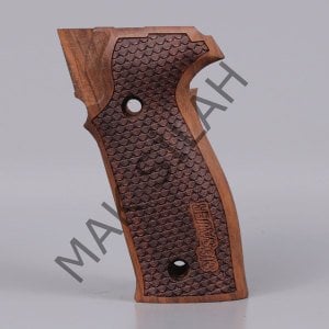 Sig Sauer P 226 Balık Pulu Motif Sig Yazı Ceviz Ahşap Silah Kabze