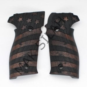 Sig Sauer P 226 Amerikan Bayraklı Ceviz Ahşap Silah Kabze