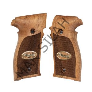 Sig Sauer P 226 Sarı Metal Arma Sig Nokta Motif Ceviz Ahşap Silah Kabze