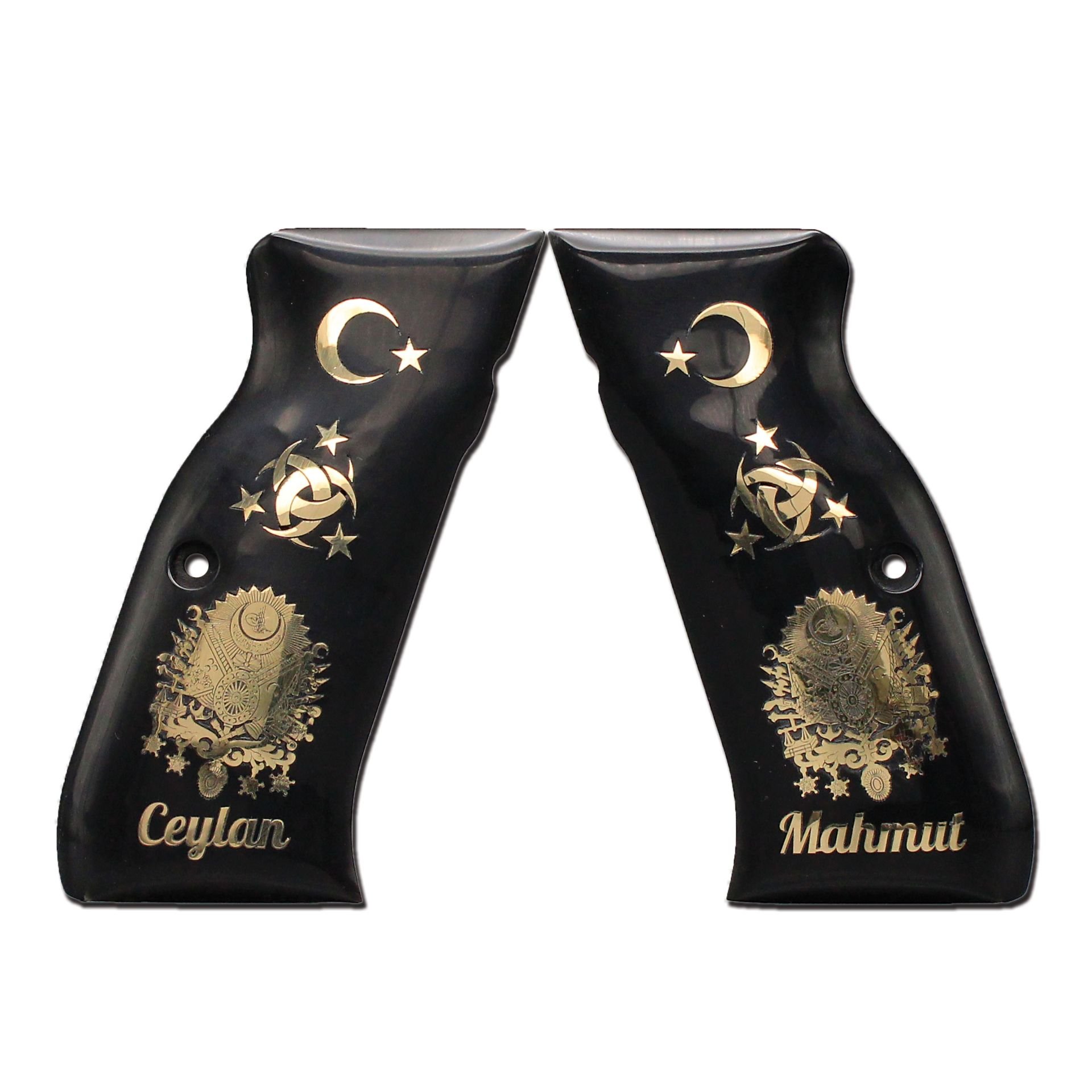 Sarsılmaz Light Sarı Metal Tugra Ay Yıldız İsim Akrilik Silah Kabze