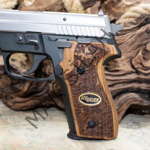 Sig Sauer P228 P229 Sarı Metal Arma Sig Dalga Motif Ceviz Ahşap Silah Kabze