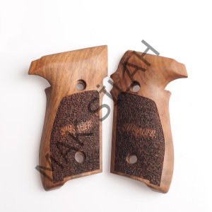 Sig Sauer P 229 Sig Yazı Pütürlü Motif Ceviz Ahşap Silah Kabze