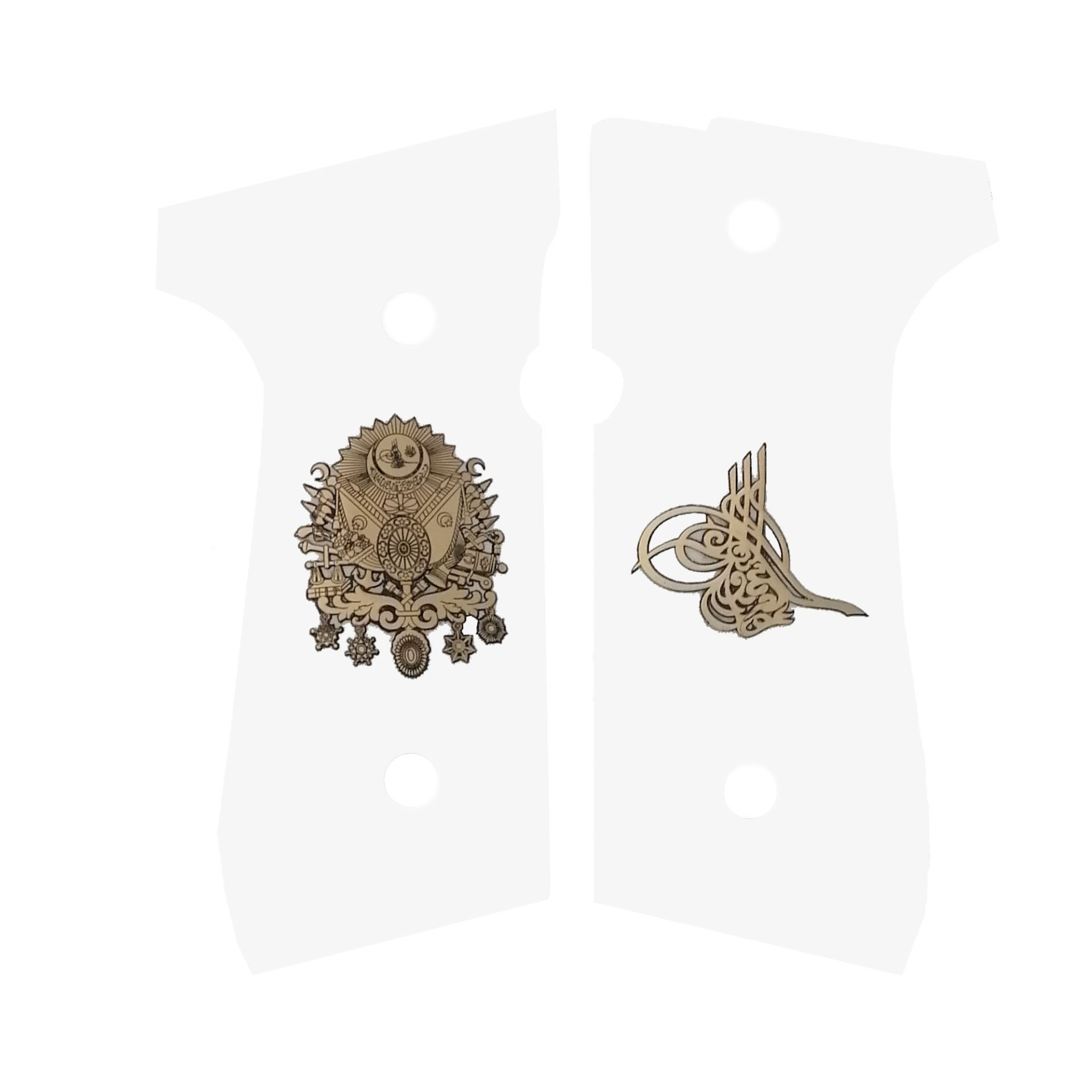 92 FS Beyaz Akrilik Sarı Metal