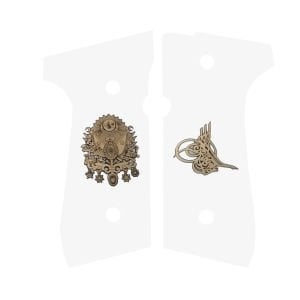 92 FS Beyaz Akrilik Sarı Metal
