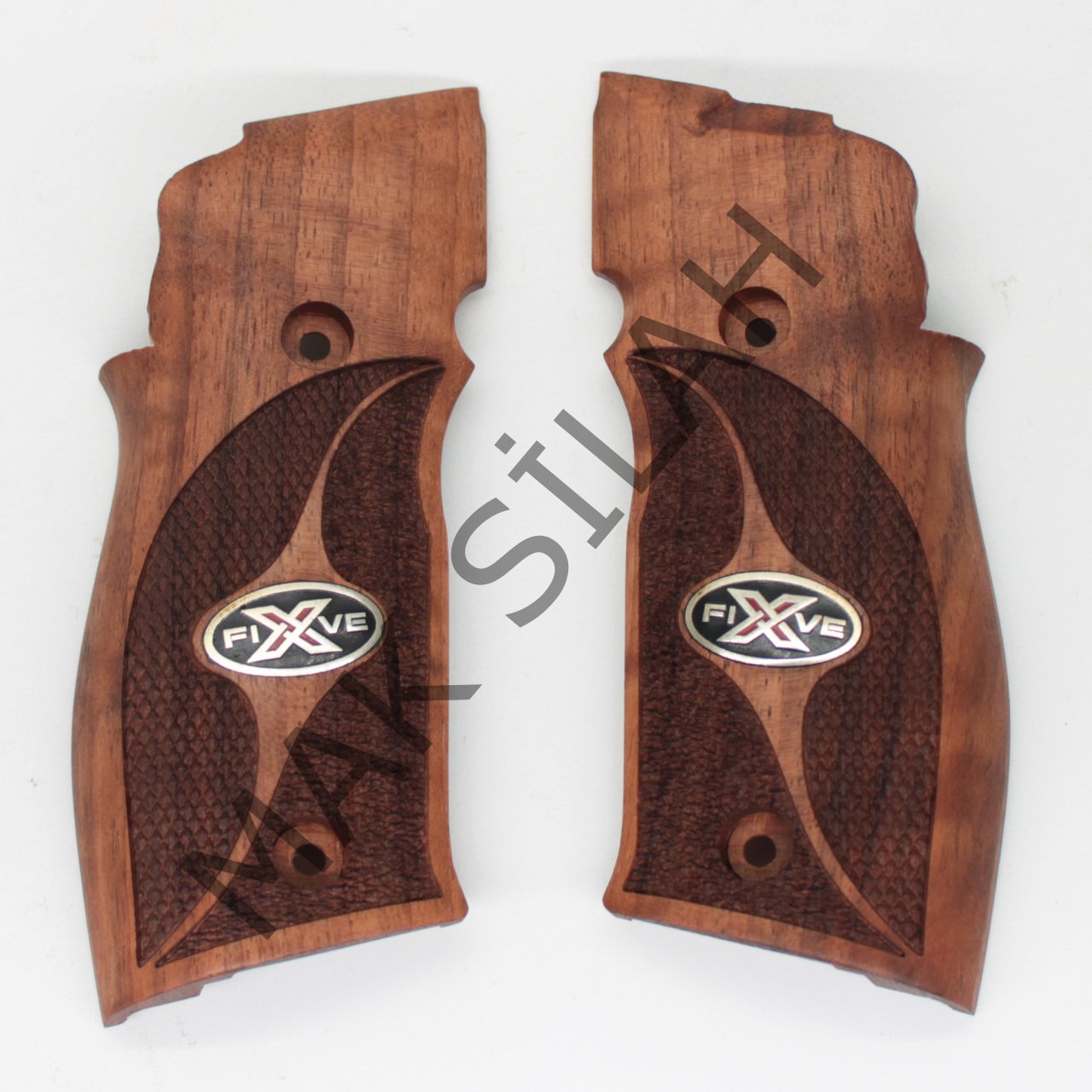Sig Sauer X5 X6 Beyaz Metal Arma X Mineli Çift Motif Ceviz Ahşap Silah Kabze
