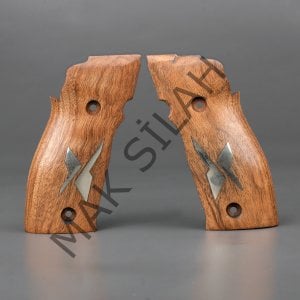 Sig Sauer X5 X6 Beyaz Metal Bumerang Kök Ceviz Ahşap Silah Kabze