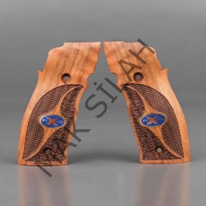 Sig Sauer X5 X6 Sarı Metal X Mineli Çift Motif Ceviz Ahşap Silah Kabze