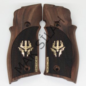 Sig Sauer X5 X6 Sarı Metal Transformers Nokta Motif Ceviz Ahşap Silah Kabze