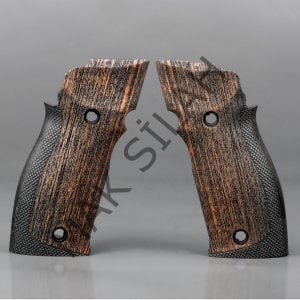Sig Sauer X5 X6 Çizik Nokta Motif Ceviz Ahşap Silah Kabze