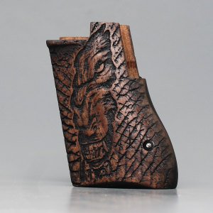 Desert Eagle Kurt Motif Ceviz Ahşap Silah Kabze
