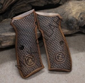 Cz 75 B 85 B Arma Cz Balık Pulu Motif Ceviz Ahşap Silah Kabze